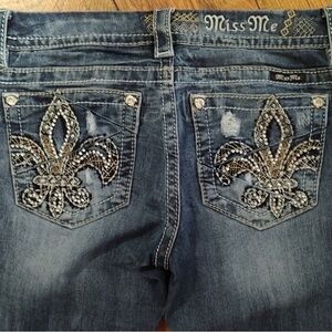 Gorgeous Miss Me Signature Straight Embellished Jeans With 33” Inseam